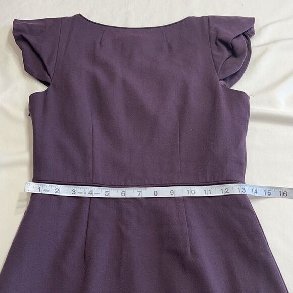 J. CREW 💯% Italian Wool Purple Styled Cap Sleeves Sheath Dress SIZE 4 - Picture 12 of 15